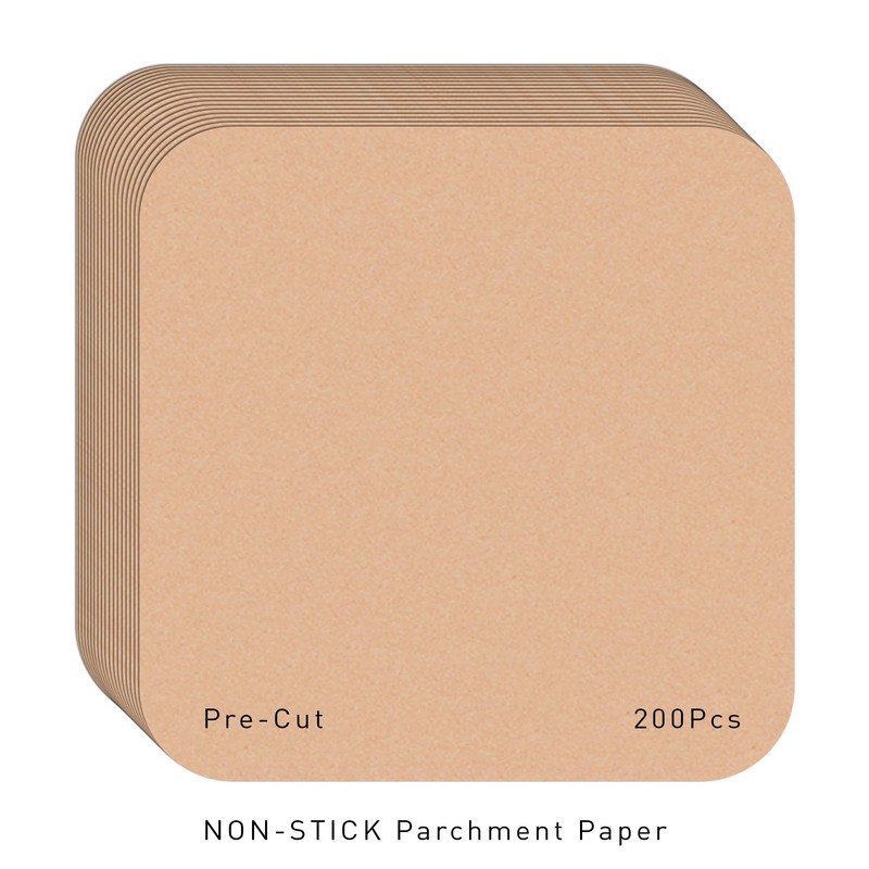200Pcs 12 x 12 Inch Precut Parchment Paper Sheets, Compatible