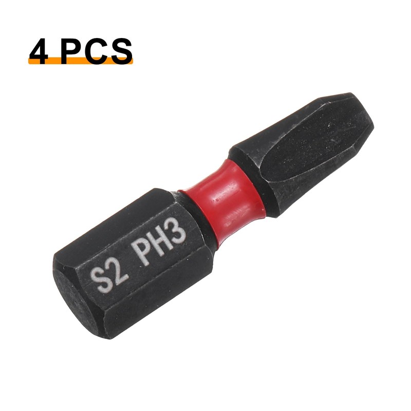 sourcing map 4pcs PH3 Phillips Screwdriver Bit 1/4" Hex Shank