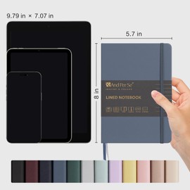 &And Per Se Lined Journal Notebook, 160 Pages, A5 5.7 x 8 inches College Ruled Thick Paper Notebook Journals for Writing, Hardcover Notebooks for Women Men Office School (1 Pack, Dark Blue)