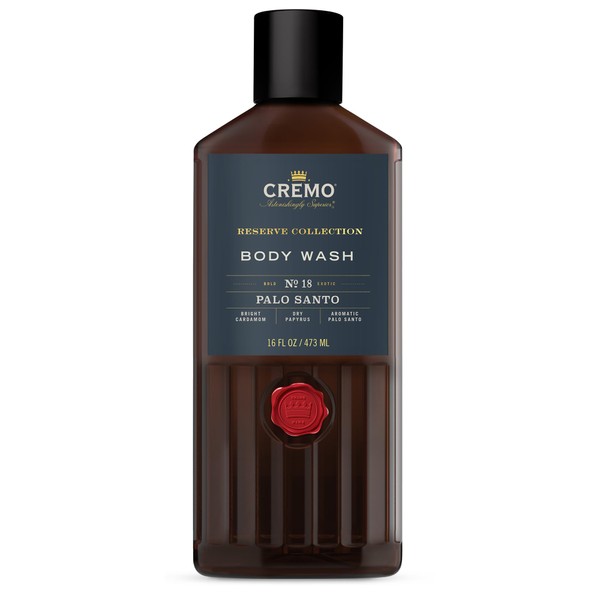 Cremo Rich-Lathering Palo Santo (Reserve Collection) Body Wash, Notes of Bright Cardamom, Dry Papyrus and Aromatic Palo Santo, 16 Fl Oz