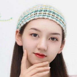 Women's Purple Mesh Shower Cap and Face Wash Headband Set Makeup Hair Cap 2ea