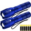 Victoper LED Flashlight 2 Pack Blue, Bright High Lumens Tactical