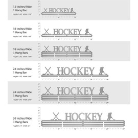 Allied Medal Hangers - Hockey 12" Wide with 1 Hang bar - Medal Hanger Holder Display Rack - Multiple