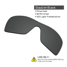 SmartVLT Men's Replacement Lenses for Oakley Batwolf OO9101 Sunglass - More Options, Polycarbonate - Ar Coated Polarized Stealth Black, One Size