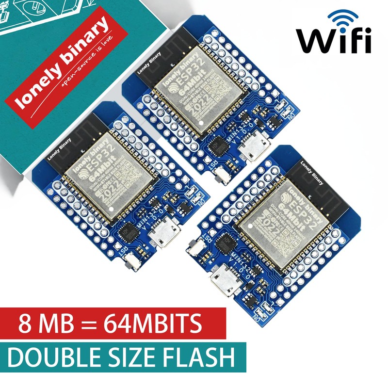 Lonely Binary 3-Pack ESP32 Mini 8MB Double The Flash WiFi