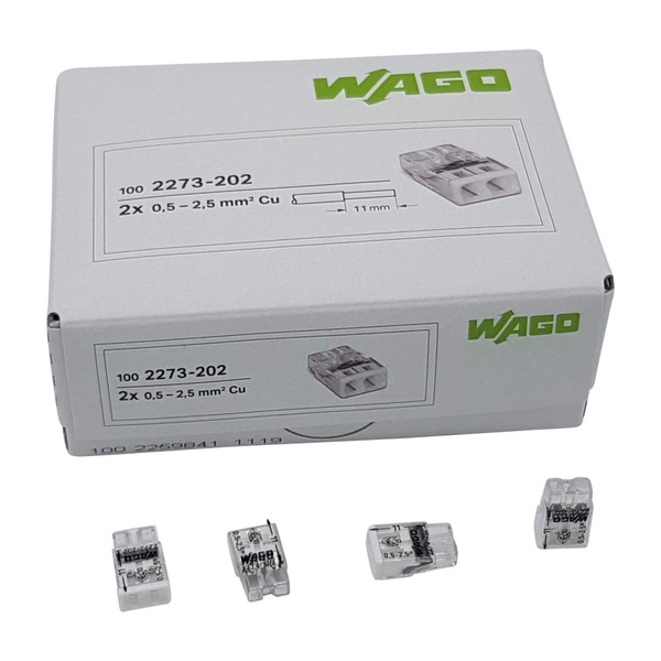 Wago, 2273-202 Compact Connection Box Terminals, Diameter 0.5 - 2.5