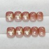 Short Almond Press on Nails with Solid Gel, Classical Style