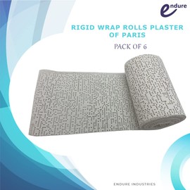 Endure Rigid Wrap Rolls Plaster of Paris, 6 Pack (8 Inches Width x 3 Yards Length)