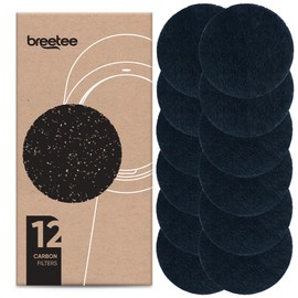 Carbon Filters Set - 12 Pack Replacement Filters for Breetee Portable Range Hoods - Efficient Odor Removal - 4,7 IN Circle Charcoal Filter for Range Hood Black