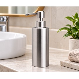 Countertop Soap Dispenser for Kitchen & Bathroom – Metal Pump Bottle with 3 Capacity Options for Everyday Sink Organization