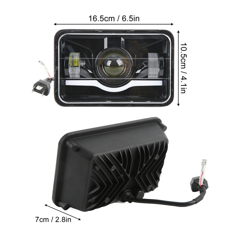 Truck Front Square LED Headlight with High Low Beam DRL