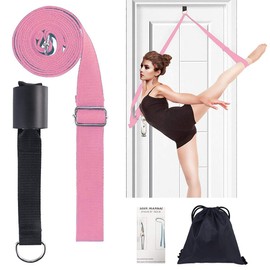 seaNpem Door Flexibility & Yoga Stretching Leg Strap, 11 Loops Hamstring Stretcher Belt Resistance Exercise Band, Foot Back Stretch Assist Great for Ballet Cheer Dance Gym Pilates Physical Therapy