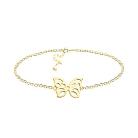 Sofia Milani - Women's Bracelet 925 Silver Butterfly Pendant, Yellow Gold