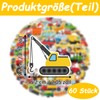 Car Sticker Children's Digger Stickers, Pack of 60 Cartoon Vehicles