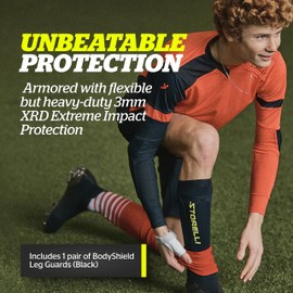 Storelli BodyShield Leg Guards | Protective Soccer Shin Guard Holders | Enhanced Lower Leg and Ankle Protection | White | Youth Small