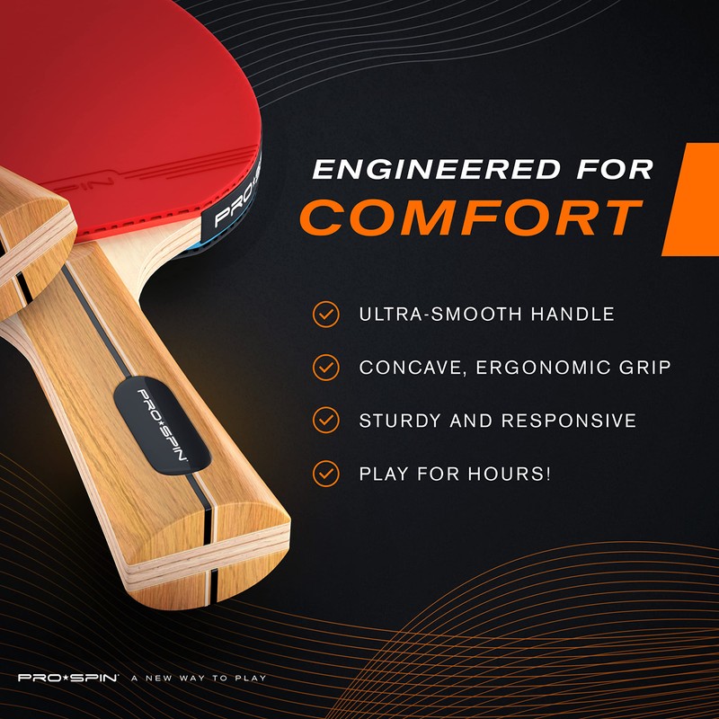 PRO-SPIN Ping Pong Paddles - High-Performance Set with Premium Table