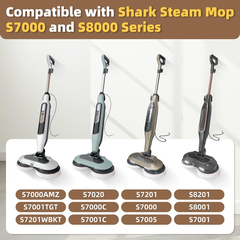 Nicemiya 2 Pack Upgraded Steam Mop Brush Pads for Shark