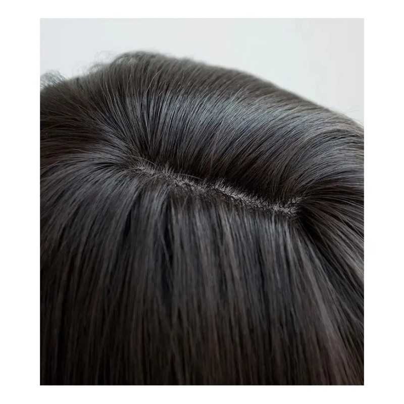 ! Peluca De Cabello Natural Corto For Mujer, Cara Redonda,