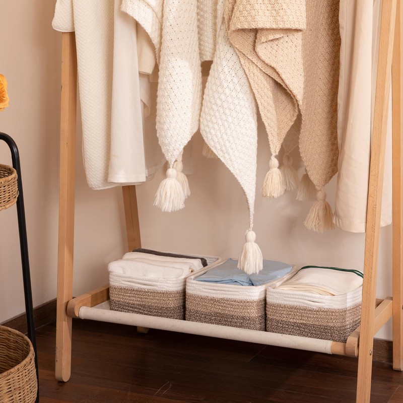 OIASKET 3 Pack Small Storage Baskets for Organizing, Cute Woven