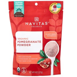 Navitas Organic Pomegranate Powder, 45 8-ounce Bags — Organic GMO-Free Freeze-Dried Gluten-Free, 1 Count, 227 g / Navitas 유기농 석류 파우더 226.8g (8온스) 백 45회 분량 — 유기농 GMO 프리 냉동 건조 글루텐 프리, 1개, 227g