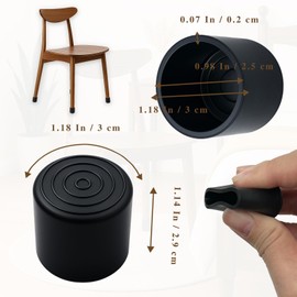 Round Chair Leg Caps Set of 24pcs, 25mm PVC Furniture Leg Covers for Chairs and Tables, Non-Slip Floor Protection Tips