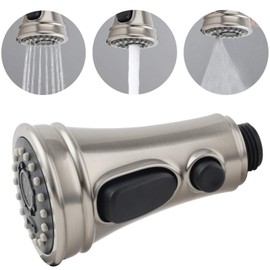 Pull Out Spray Head 3 Modes for Kitchen Sink Faucet, Kitchen Sink Faucet Sprayer Nozzle Head Pull Out Hose Sprayer Replacement Part Kitchen Tap Spout Replacement Part - Brushed Nickel