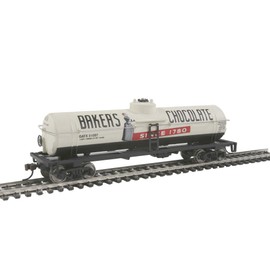 Walthers Trainline 40' Tank Car-Ready to Run-Baker's Chocolate GATX #31057 (White, Black, red) 931-1615 HO Scale Model Railroad - Freight Model