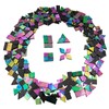 200g Iridescent Glass Mosaic Tiles, 270 Pieces, 4 Shapes, Mixed