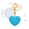 Tobestu Sparkly Rhinestone Heart Keychain Car Keyrings Pompom Ball Charms