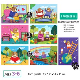 Chalk and Chuckles Happy Habits-7 in 1 Jigsaw Puzzle for Kids Age 3, 4, 5 Years, Learning and Educational Toys, Activity Box for Boys, Girls 3-6 Yrs