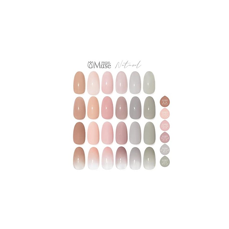 PREGEL Muse Color Gel Natural Series 6 Color Set