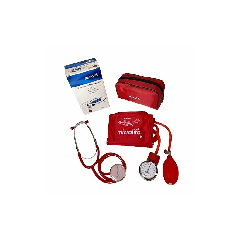 Microlife AG1-20-R Esfigmomanómetro Manual Analógico con Estetoscopio, Brazalete 22-32 cm,