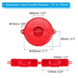 PATIKIL Gate Valve Lockout, Gate Valve Lockout Device Outdoor Faucet Water Spigot Lock for 5" to 6-1/2" Diameter Valve Handles Faucet Knob Spigot Propane Tank Style 1, Red