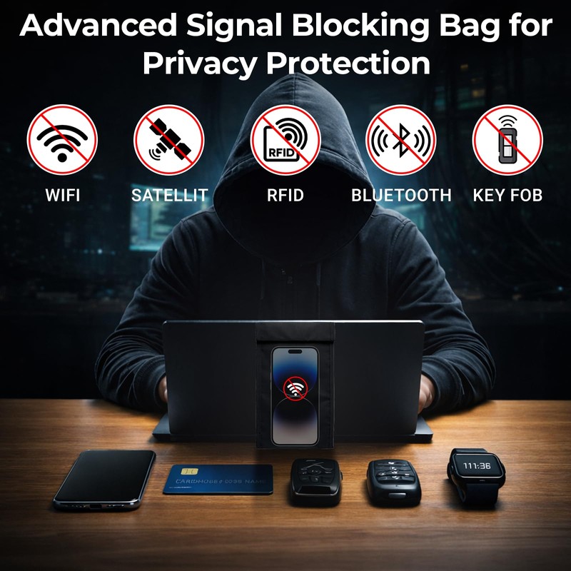 LOYDBDT Faraday Bags for Phones, Signal Blocking Pouch, Waterproof Faraday