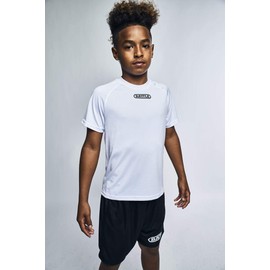 Battle Youth Team Short sleeve Performance Tee, White/Black, Large