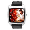 TAPORT Black Leather Square Devil vs Jesus Watch