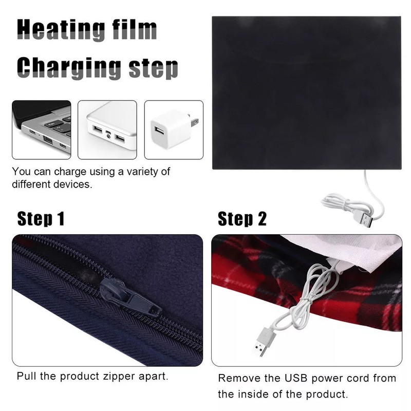USB Electric Heated Blanket Car Office Warm Blanket Heater Winter