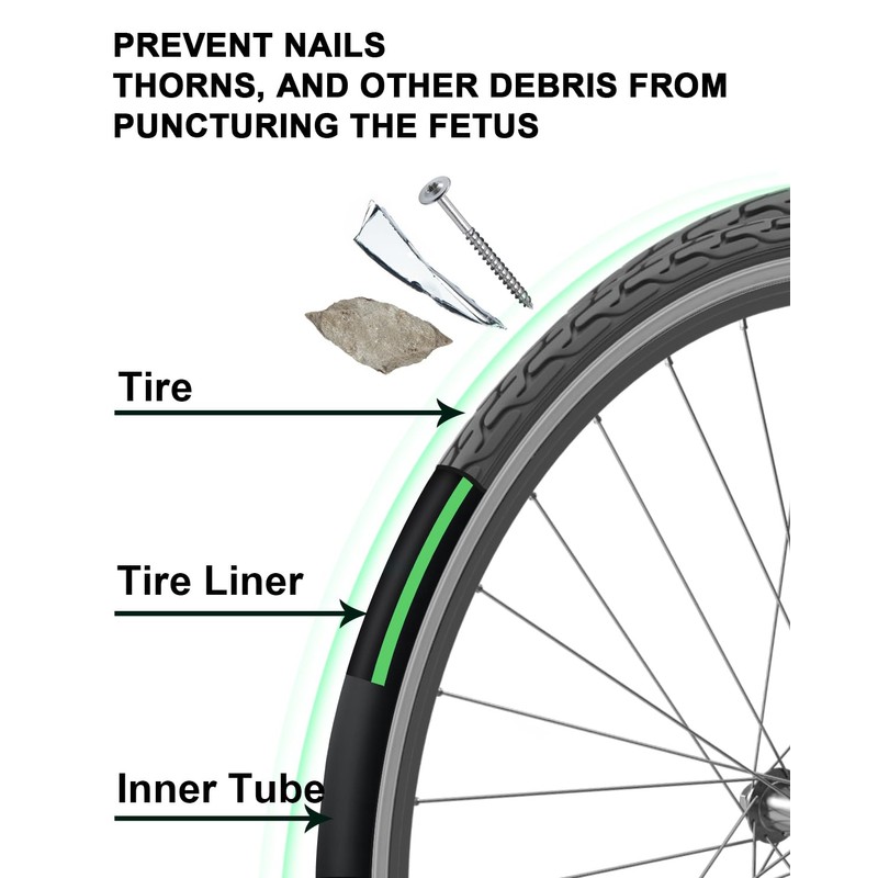 Julai Road Bike Tyre Insert, Flat Bicycle Tube Protector Compatible