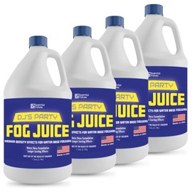 Smoke Machine Fog, Fluid for Fogging Machines – Fog Juice That Produces Long-Lasting Medium Density Smoke for Water-Based Foggers, For 400-1500 Watt Machines (4 pack)