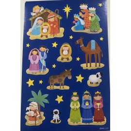 American Greetings Christmas Stickers Religious Nativity Scene Stickers, 1 Sheet