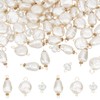 HOBBIESAY 90Pcs Pearl Pendant Connectors 3 Styles Baroque White Pearl Beads Natural Cultured White Pearl Pendants with Loops Golden for Bracelet Necklace Jewellery Making Hole:1.5-2mm