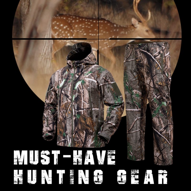 YEVHEV Quiet Hunting Clothes Suit Clothing Gear Camouflage Hoodie Jacket