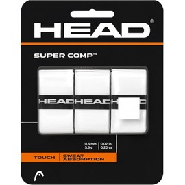 Head Super Comp - Cinta de Agarre para Raqueta de Tenis, Paquete de 3, Color Blanco