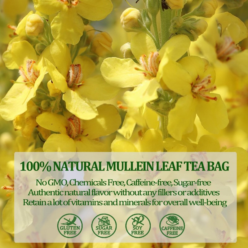 Mullein Leaf Tea, Mullein Leaf Tea Bags for Respiratory, Natural
