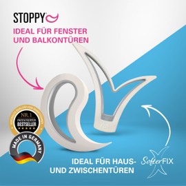 Door and Window Stopper Trial Bundle Set, 1 SofterFix + 1 Stoppy - Window Wedge - Window Stopper - Door Stopper - Door Wedge (Black)