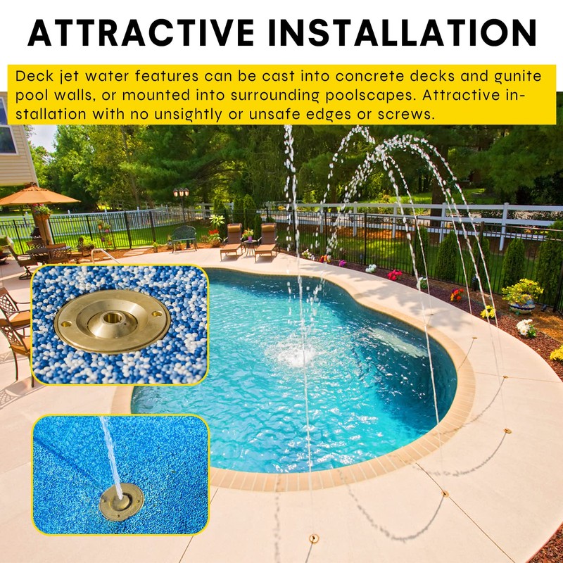 DearChan Swimming Pool Spa Brass Deck Jet Fountain Crown Nozzle
