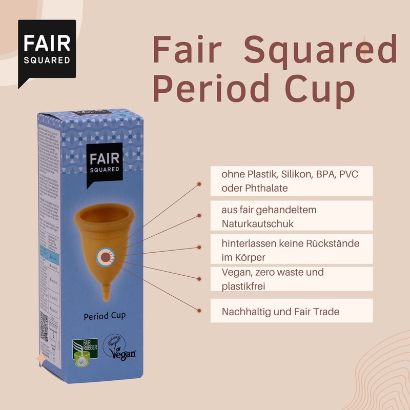 FAIR SQUARED Size M Period Cup Menstruationstasse Menstruationsbecher - Naturreine