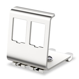 Metal DIN Rail Mounting Module for Snap-on Trapezoidal Jacks Connected to Standard 35 mm (mm) DIN Rail Toolless TAA Compatible (2-Port)