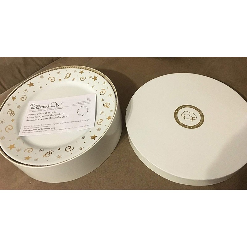 Pampered Chef Simple Addition Dessert Plates Set of 4