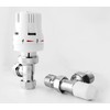 Haxby White Angled TRV and Lock Shield Valve Set 1/2"